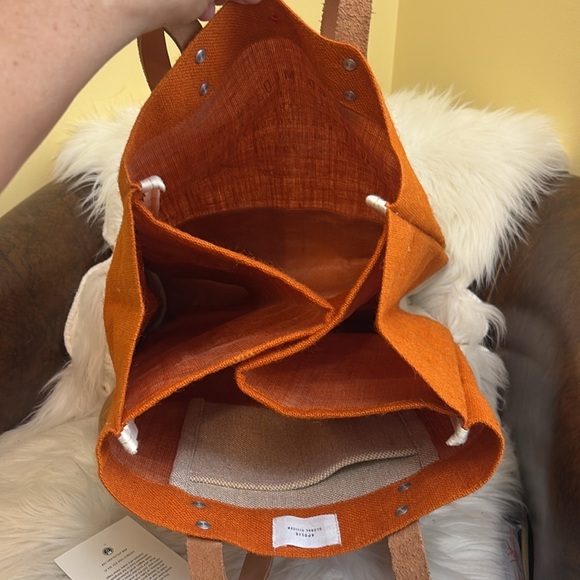 Apolis Market Day Jute Bag WTF Wine Tasting Friends Global Citizen Tote NWT - Picture 5 of 15